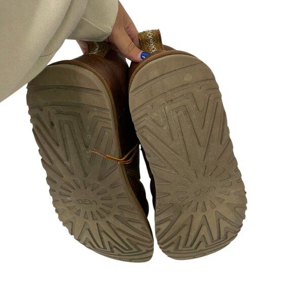 Ugg Neumel Men's Brown Lace Up Round Toe Leather Fur Lining Chukka Boots Size 11 - Picture 5 of 9